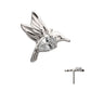 Titanium Threadless Prong Set Teardrop Gem Hummingbird Top
