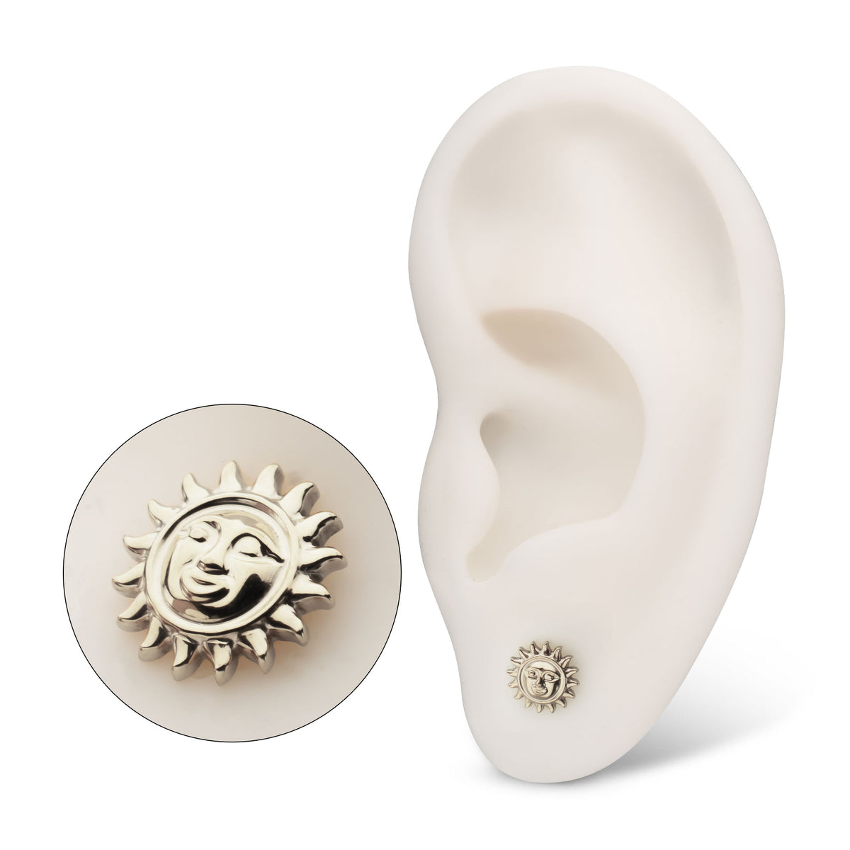 Titanium Threadless Sun Face Top