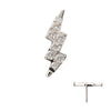 Titanium Threadless Lightning Bolt Top with Prong Set Gem