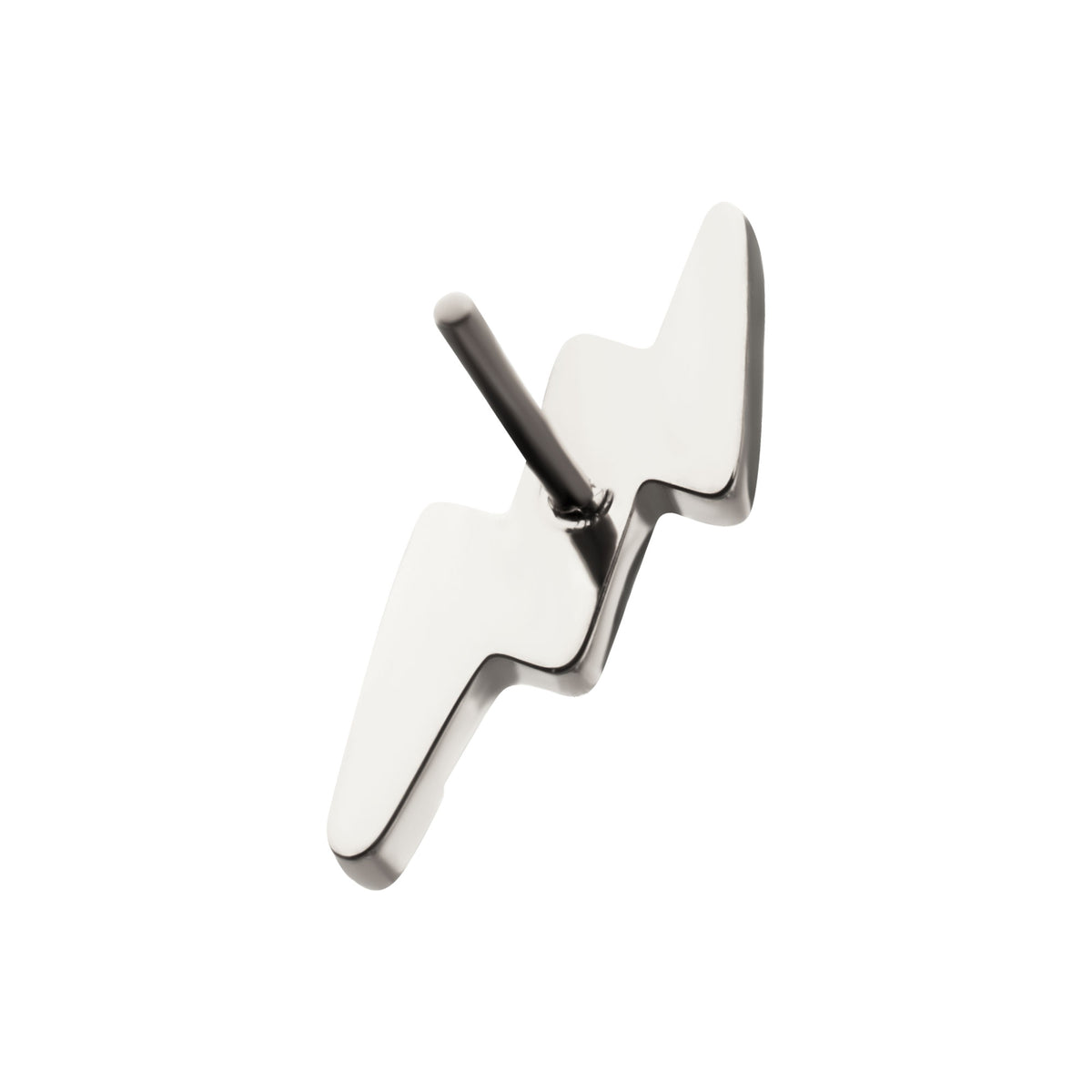 Titanium Threadless Lightning Bolt Top with Prong Set Gem