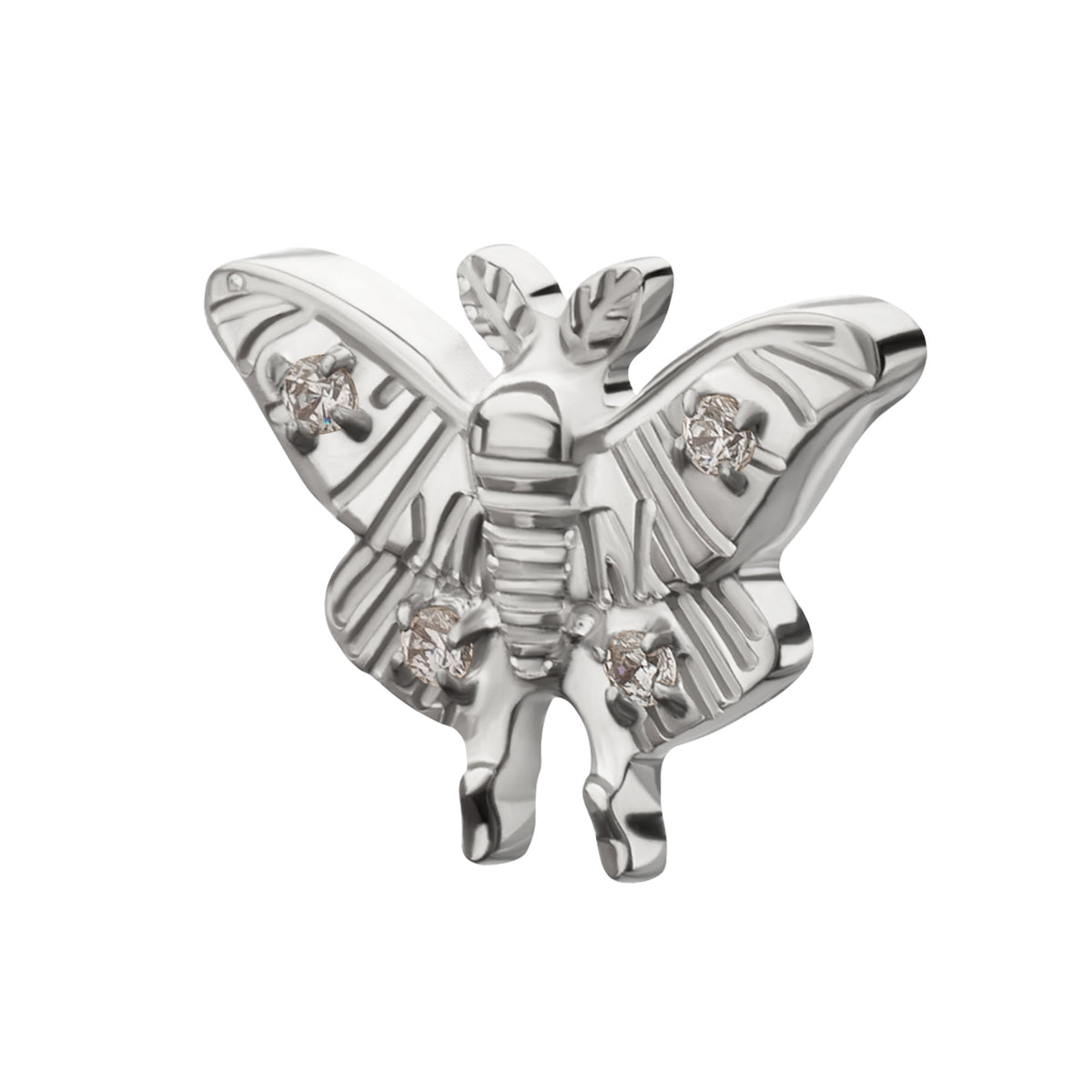 Titanium Threadless Prong Set Gem Luna Moth Top