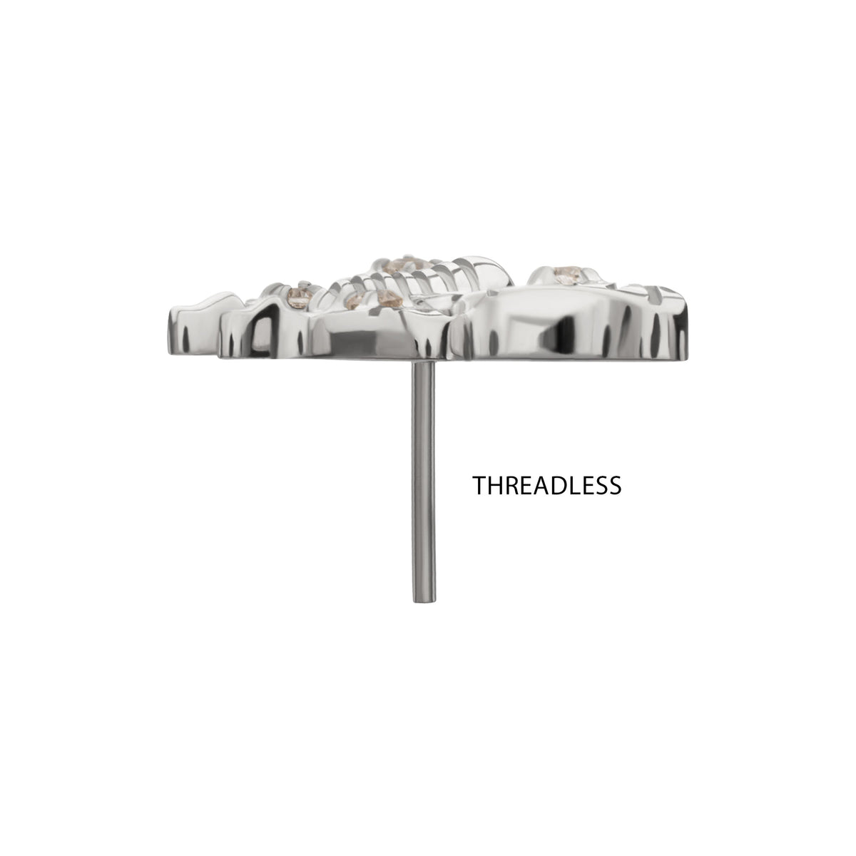 Titanium Threadless Prong Set Gem Luna Moth Top