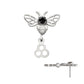 Titanium Threadless Prong Set Black Gem Bee Top with Honeycomb Dangle