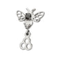 Titanium Threadless Prong Set Black Gem Bee Top with Honeycomb Dangle