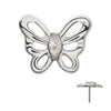 Titanium Threadless Prong Set Marquise Gem Cut Out Flutter Butterfly Top