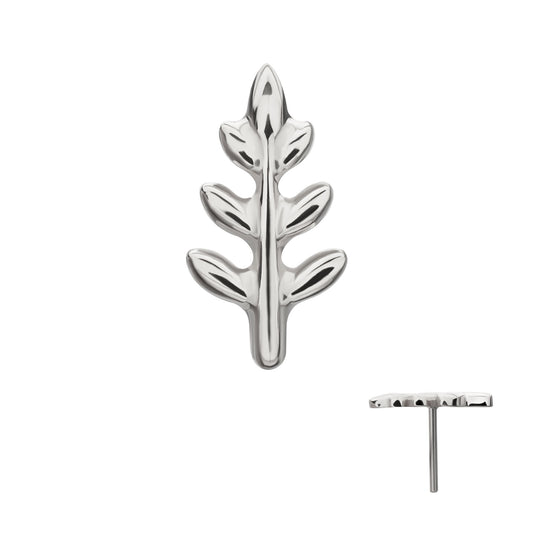 Titanium Threadless Fern Leaf Top
