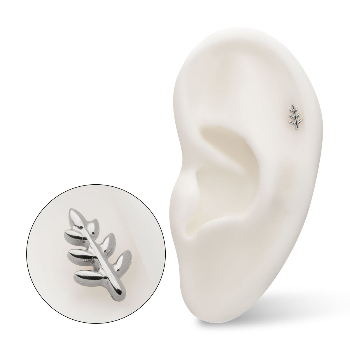 Titanium Threadless Fern Leaf Top