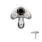 Titanium Threadless Prong Set Triple Gem Mushroom Top