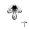 Titanium Threadless Prong Set Triple Gem Mushroom Top