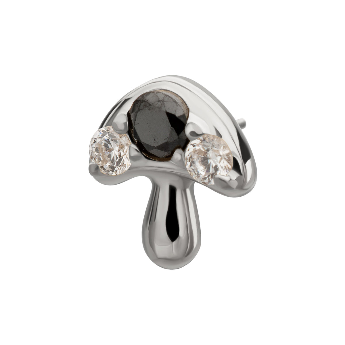 Titanium Threadless Prong Set Triple Gem Mushroom Top