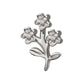 Titanium Threadless Prong Set Gem Triple Flower & Stem Top