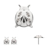 Titanium Threadless Prong Set Gem Lucky Ladybug Top