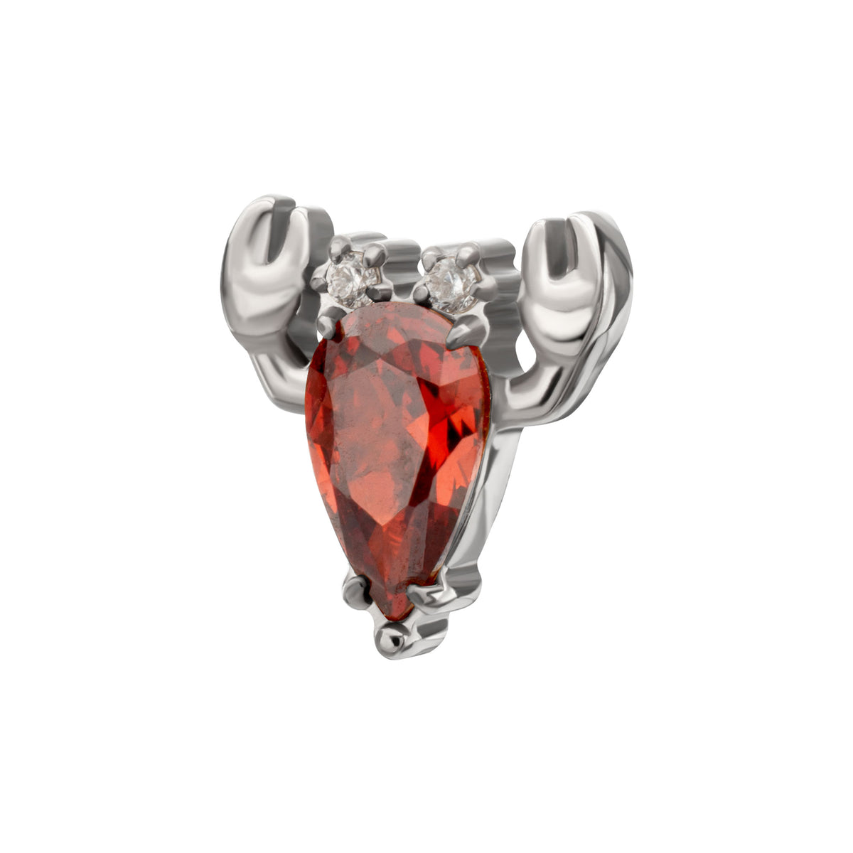 Titanium Threadless Prong Set Gem Lobster Top
