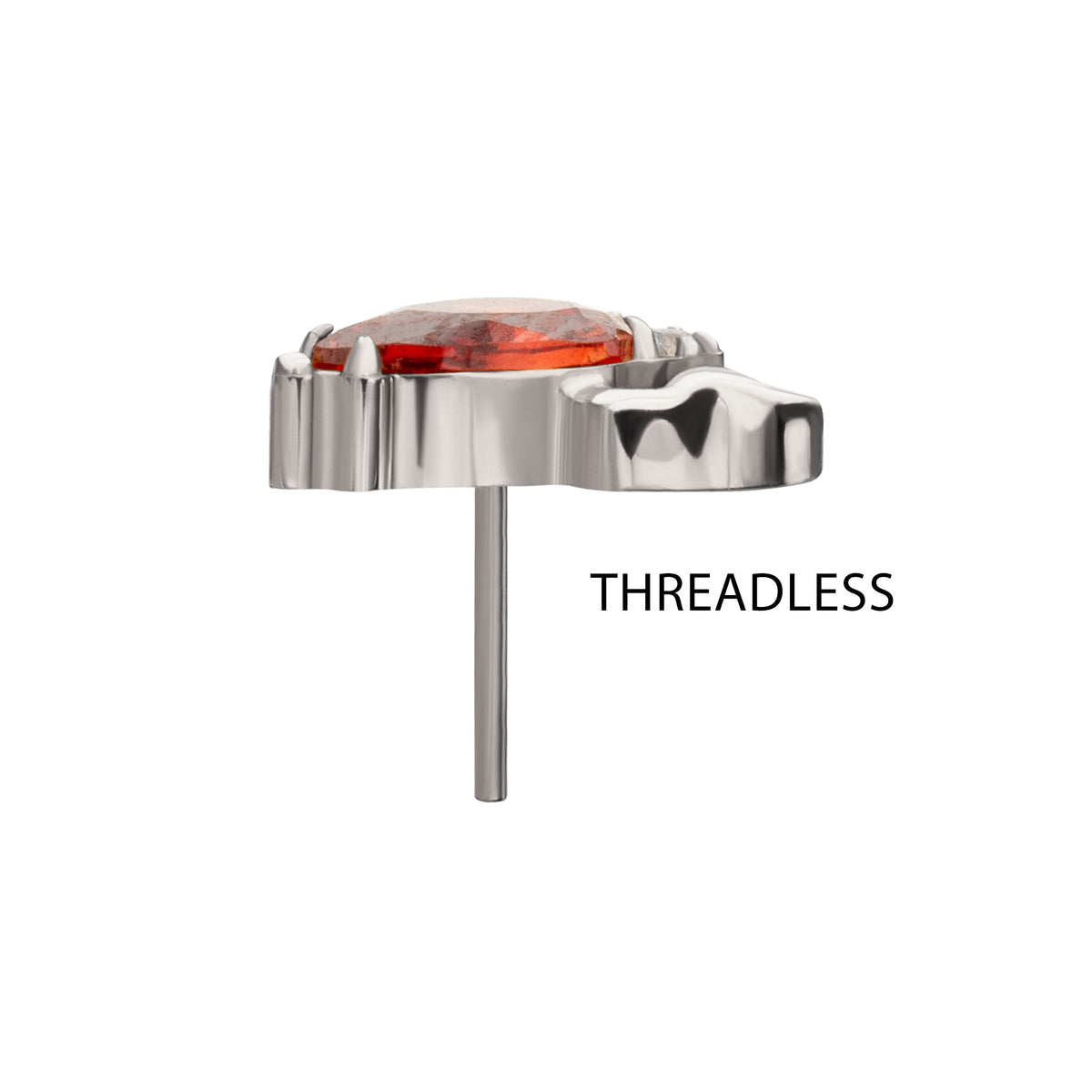 Titanium Threadless Prong Set Gem Lobster Top
