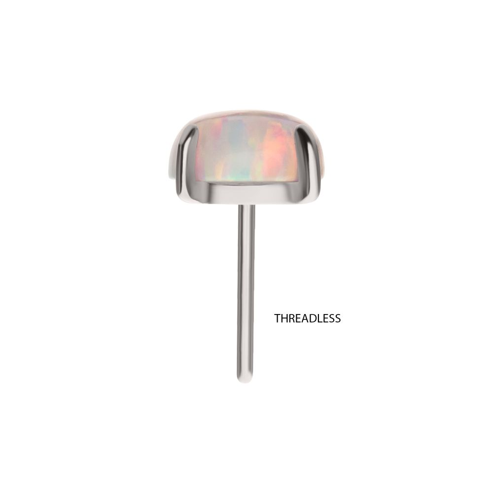 Titanium Threadless 4-Prong Opal Top