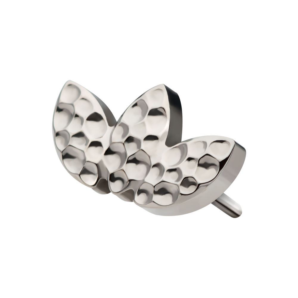 Titanium Threadless Hammered Marquise 3-Cluster Top
