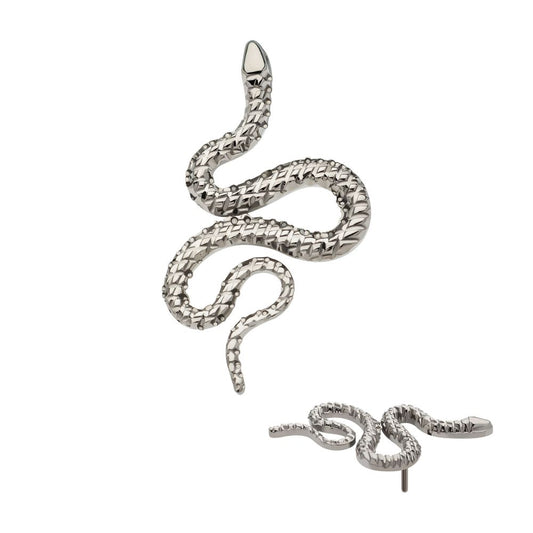 Titanium Threadless Diamond Pattern Snake Top