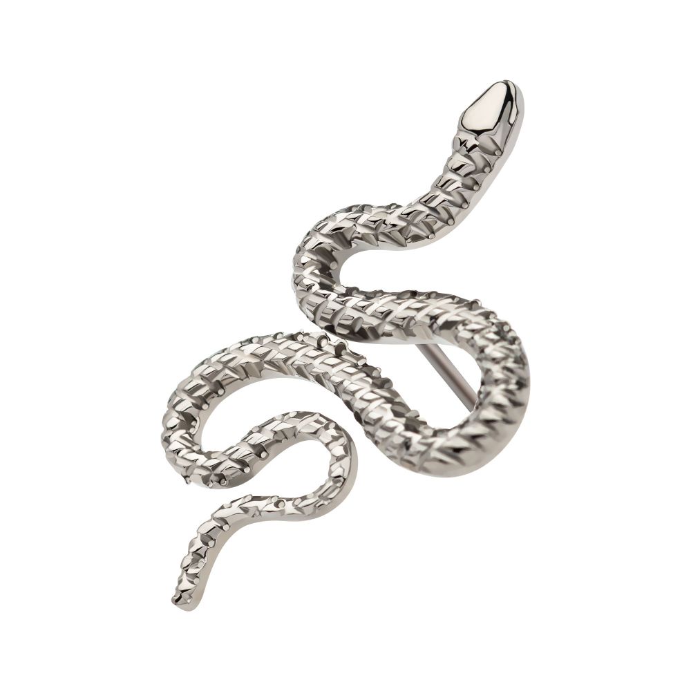 Titanium Threadless Diamond Pattern Snake Top
