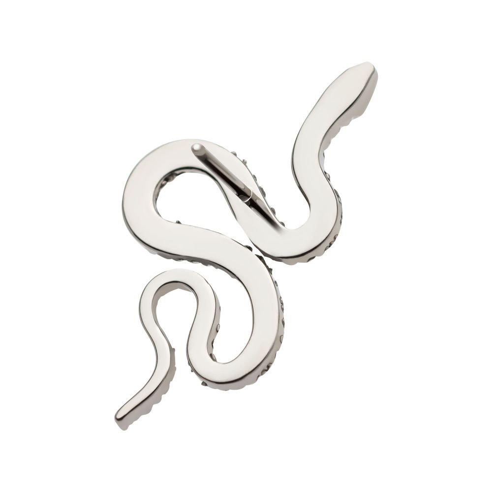 Titanium Threadless Diamond Pattern Snake Top