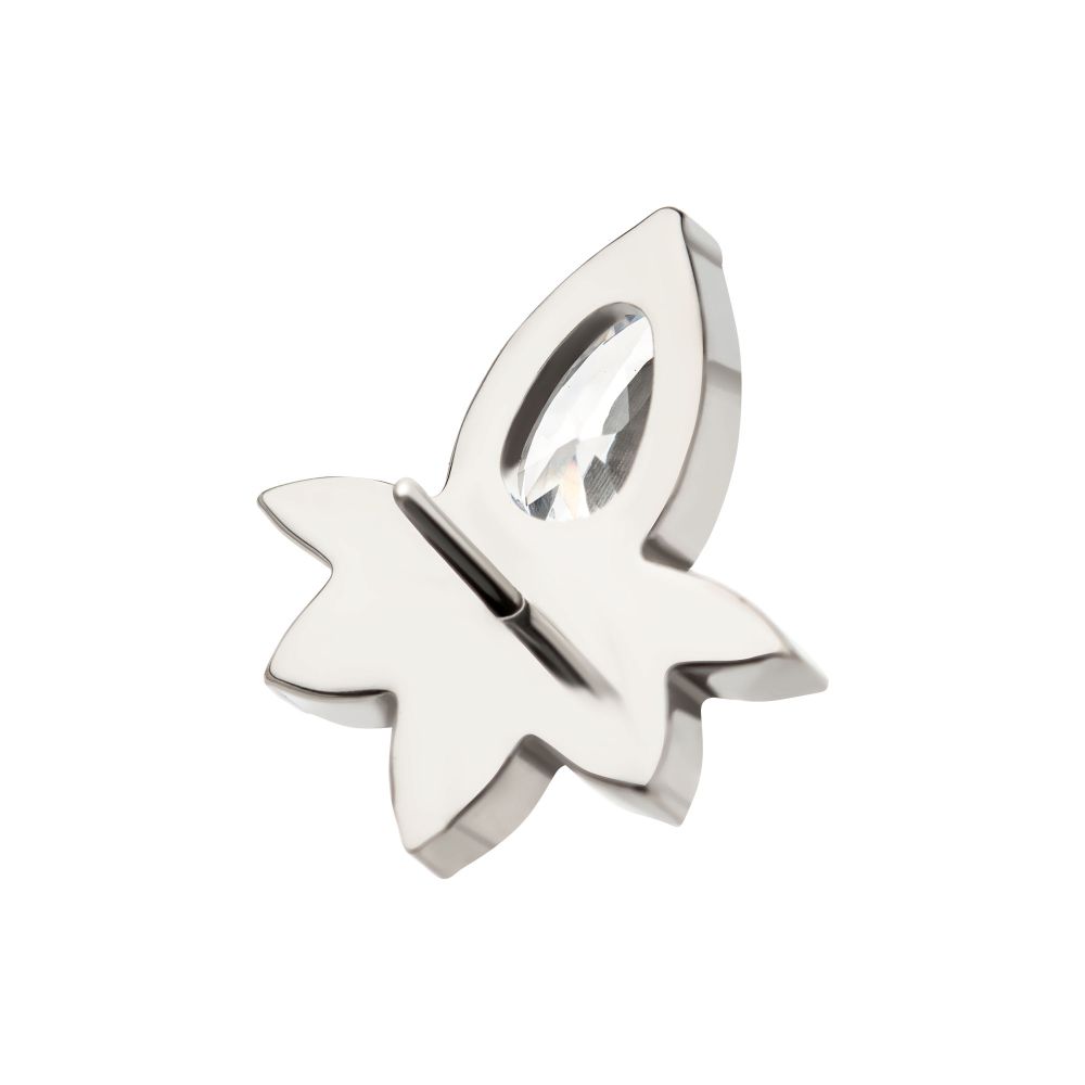 Titanium Threadless Marquise Cluster Fan Shape with Teardrop CZ Top