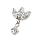 Titanium Threadless 3 Cluster Marquise CZ Top with Dangle 4-Prong Round CZ