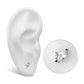 Titanium Threadless Prong Set Marquise CZ 2-Cluster Top