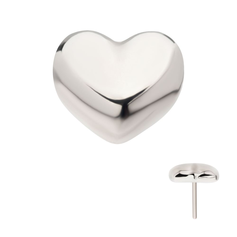 Titanium Threadless Puffed Heart Top