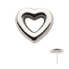 Titanium Threadless Hollow Heart Top