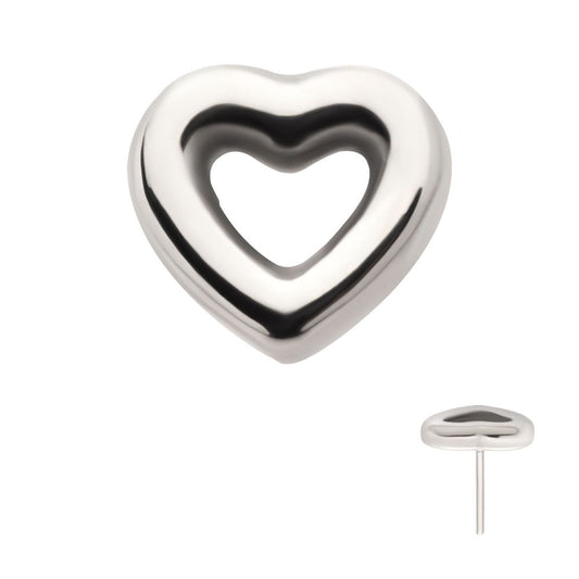 Titanium Threadless Hollow Heart Top