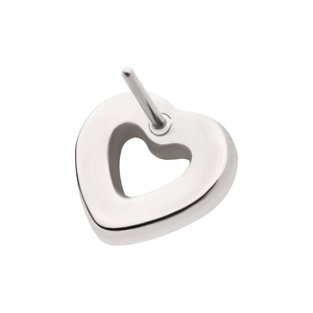 Titanium Threadless Hollow Heart Top