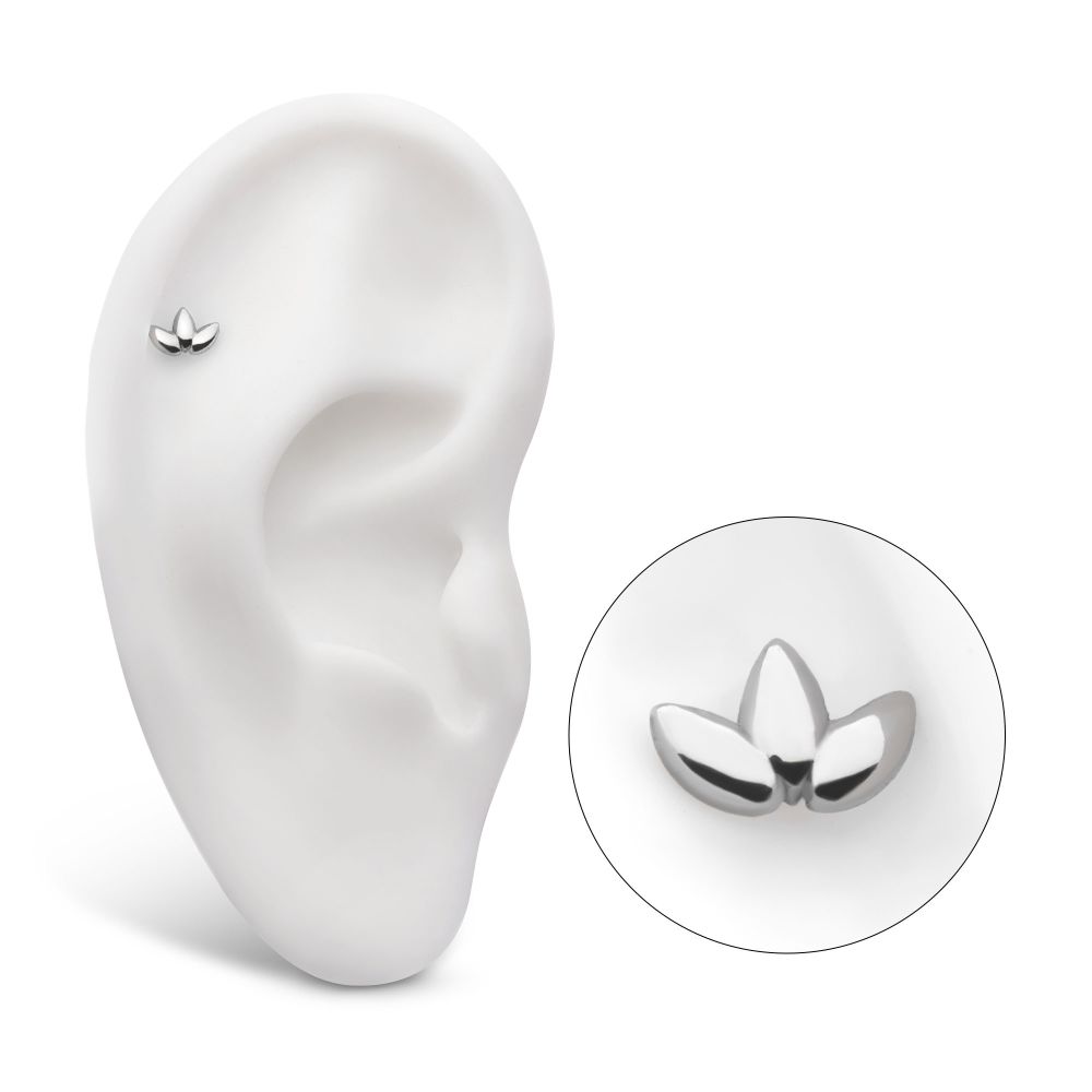 Titanium Threadless Fan Shape Petals 3-Cluster Top