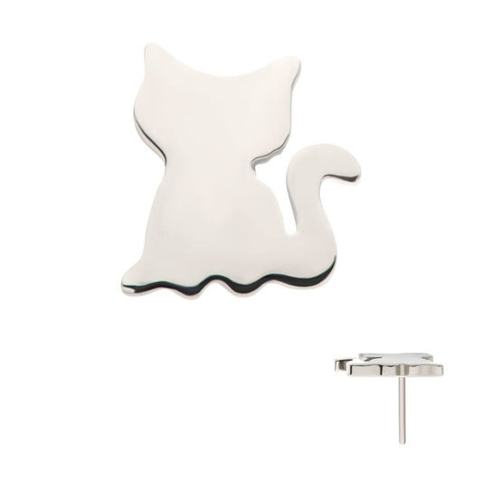 Titanium Threadless Sitting Cat Shape Top