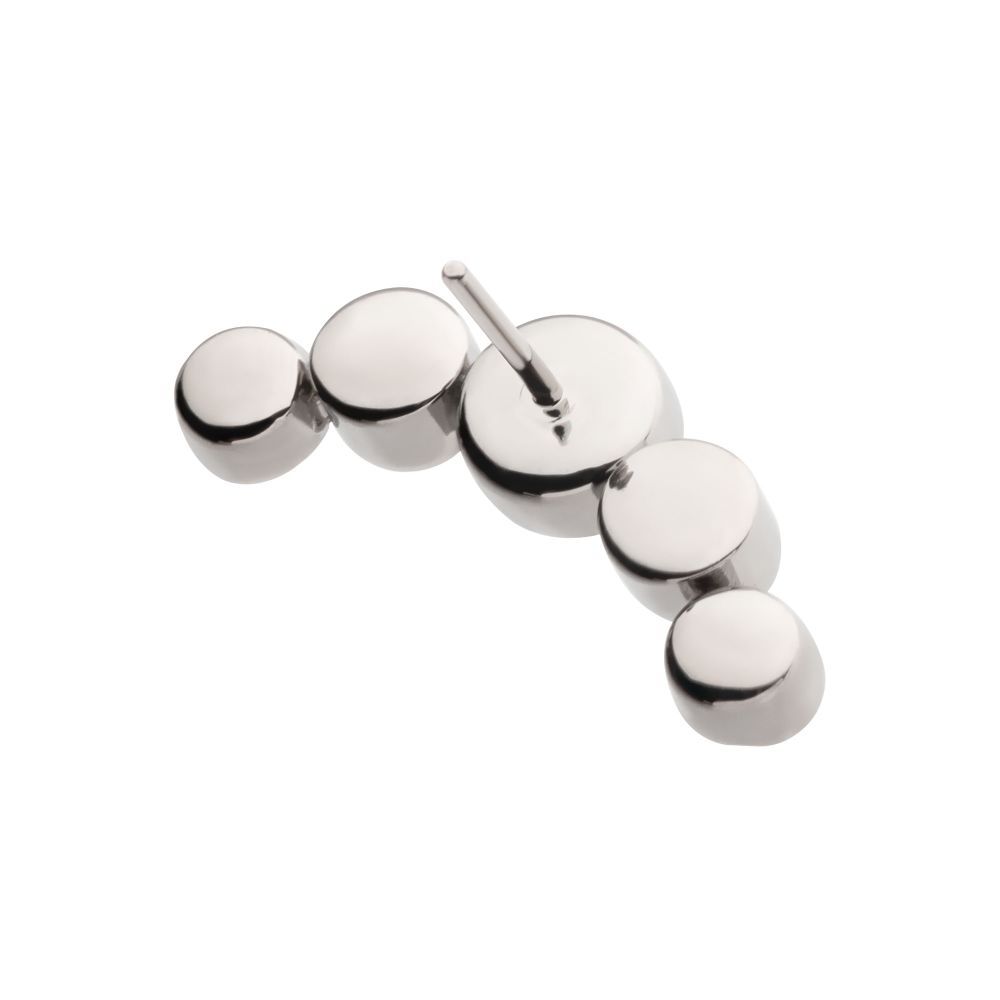 Titanium Threadless Bezel Set CZ/Opal Hammered Cluster Top