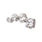 Titanium Threadless Prong Set Princess Cut Gem Staggered 4-Cluster Top