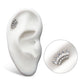 Titanium Threadless Prong Set Baguette & Round Gem Fan Shape 5-Cluster Top