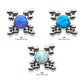 Titanium Threadless 12-Bead Bezel Round Opal/CZ Cluster Top
