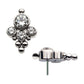 Titanium Threadless 4-Bezel Set Swarovski Zirconia & Beads Cluster Top