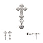 Titanium Threadless Milgrain Edge Prong Set CZ Gem Cross Top with Dangle Bezel Gem