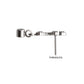 Titanium Threadless Milgrain Edge Prong Set CZ Gem Cross Top with Dangle Bezel Gem