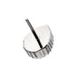 Titanium Threadless Beaded Edge Prong Set Teardrop CZ Gem Top