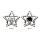 Titanium Threadless Milgrain Edge Star Top with Prong Set CZ Gem