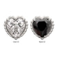 Titanium Threadless Beaded Edge Prong Set Heart CZ Gem Top