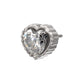 Titanium Threadless Beaded Edge Prong Set Heart CZ Gem Top