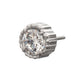 Titanium Threadless Beaded Edge Prong Set CZ Round Gem Top