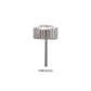 Titanium Threadless Beaded Edge Prong Set CZ Round Gem Top