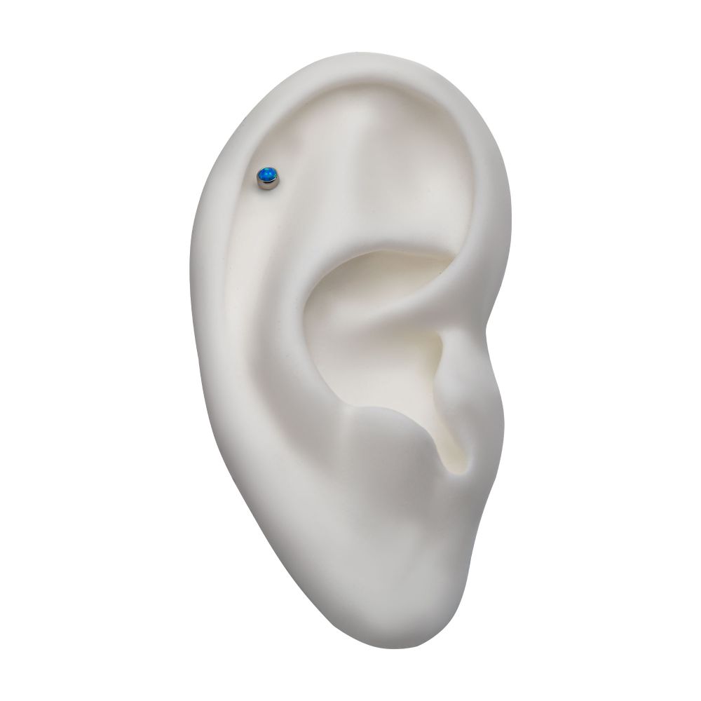 Titanium Threadless with Bezel Set AAA CZ Top