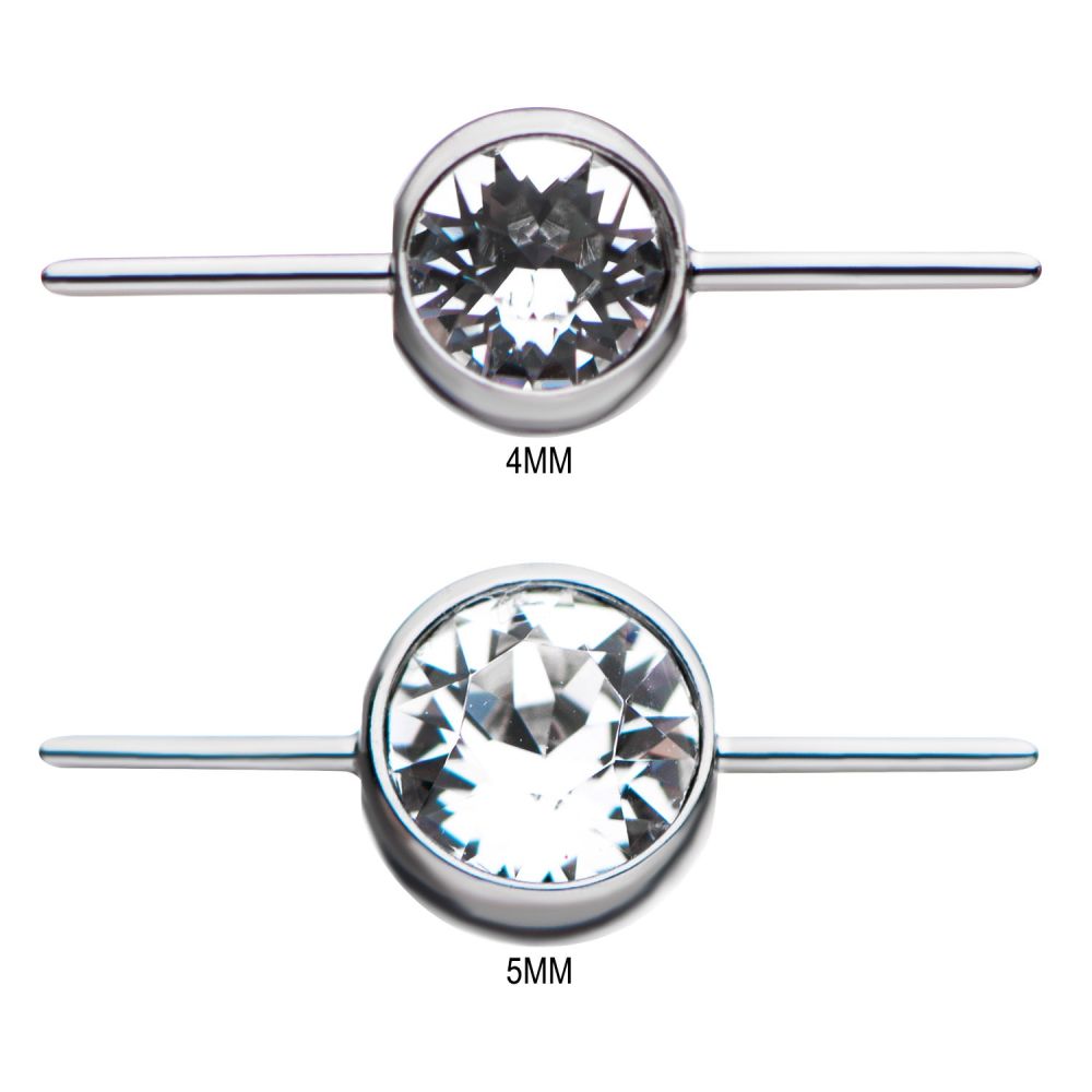 Titanium Threadless Bezel Set Swarovski Crystal Connector