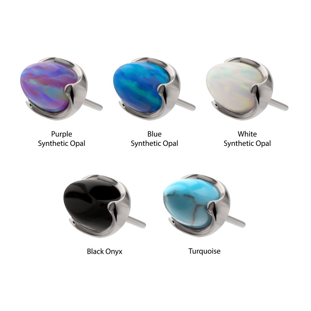 Titanium Threadless Stone Bullet Top with 4-Claw Prongs
