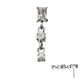 Titanium Threadless Prong Set Gem Baguette Top with Double Round Gem Dangle