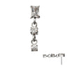 Titanium Threadless Prong Set Gem Baguette Top with Double Round Gem Dangle